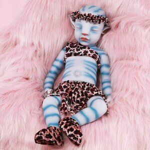 🆕 20inch Full Silicon Sleeping Avatar Alien Reborn Lifelike Baby Doll Girl